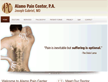 Tablet Screenshot of alamopain.com